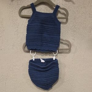 Baby GAP Navy Kids Crochet Matching Set